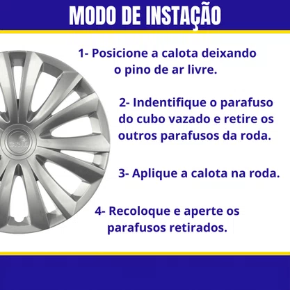 Jogo Calota aro 14 citroen C3/C4 2014 Até 2015 