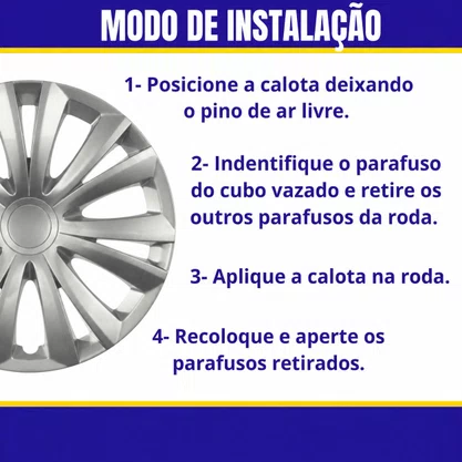 Jogo Calota aro 14 citroen C3/C4 2014 Até 2015 