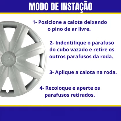 Jogo Calota aro 14 Clio Sandero Logan 2007/08 Cubo Padrão