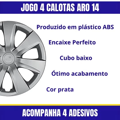 Jogo Calota Aro 14  Etios 2012 Até 2020 