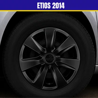 Jogo Calota Aro 14 Etios 2014 Preto 