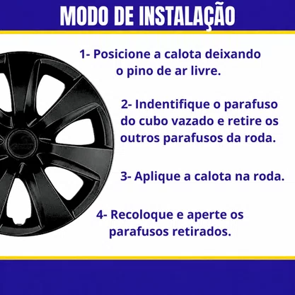 Jogo Calota Aro 14 Etios 2014 Preto 