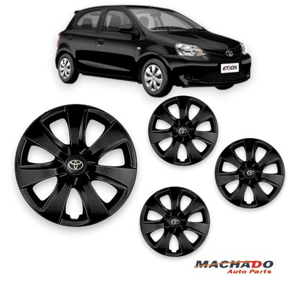 Jogo Calota Aro 14 Etios 2014 Preto 