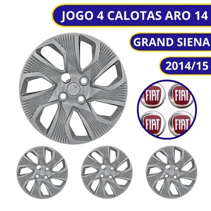 Jogo Calota Aro 14 Fiat Grand Siena 2014 Até 2015