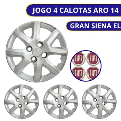  Jogo Calota Aro 14 Fiat Grand Siena EL 2014 