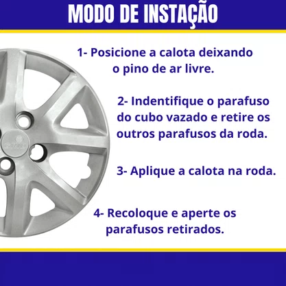  Jogo Calota Aro 14 Fiat Grand Siena EL 2014 