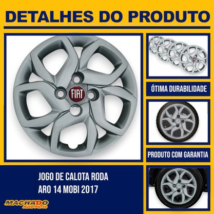 Jogo Calota Aro 14 Fiat Mobi 2017 Até 2018