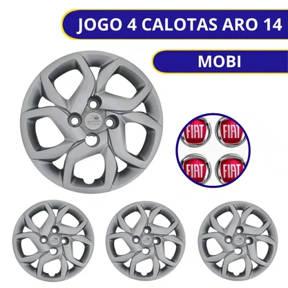 Jogo Calota Aro 14 Fiat Mobi 2017 Até 2018