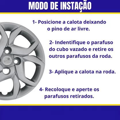 Jogo Calota Aro 14 Fiat Mobi 2017 Até 2018