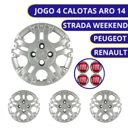 Jogo Calota Aro 14 Fiat Palio Adventure Locker 2008 Até 2014