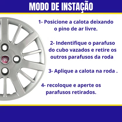 Jogo Calota Aro 14 Fiat Palio Siena 2004 Até 2016 