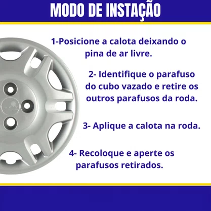 Jogo Calota Aro 14 Fiat Siena Palio Fire ELX 2004 Até 2016 