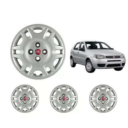 Jogo Calota Aro 14 Fiat Siena Palio Fire ELX 2004 Até 2016 