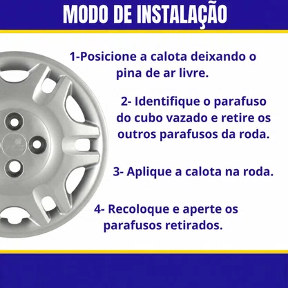 Jogo Calota Aro 14 Fiat Siena Palio Fire ELX 2004 Até 2016 