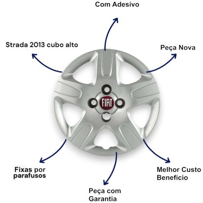Jogo Calota Aro 14 Fiat Strada Weekend 2014 Até 2020