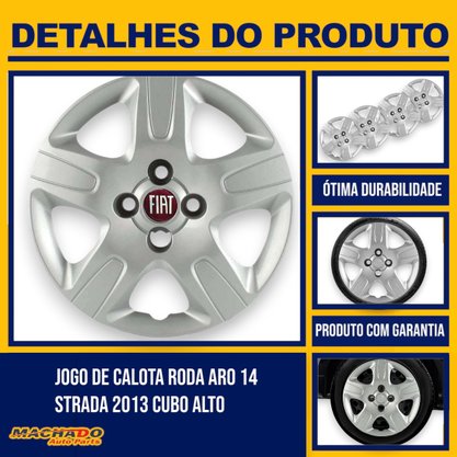 Jogo Calota Aro 14 Fiat Strada Weekend 2014 Até 2020