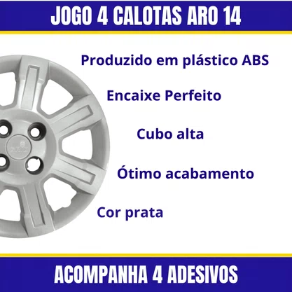 Jogo Calota Aro 14 Fiat Strada Trekkinig 2014