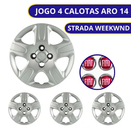 Jogo Calota Aro 14 Fiat Strada Weekend 2014 Até 2020