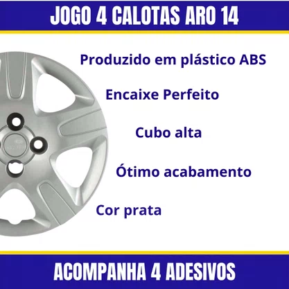 Jogo Calota Aro 14 Fiat Strada Weekend 2014 Até 2020