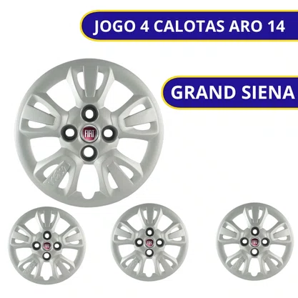 Jogo Calota Aro 14 Fiat Uno Way 2011 Até 2012