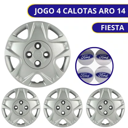 Jogo Calota Aro 14 Fiesta Hach Sedan 2011 2012 Cubo Baixo 