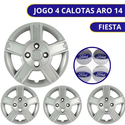 Jogo Calota Aro 14 Ford Fiesta 2008 Até 2010 