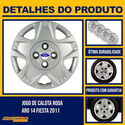 Jogo Calota Aro 14 Fiesta Hach Sedan 2011 2012 Cubo Baixo 