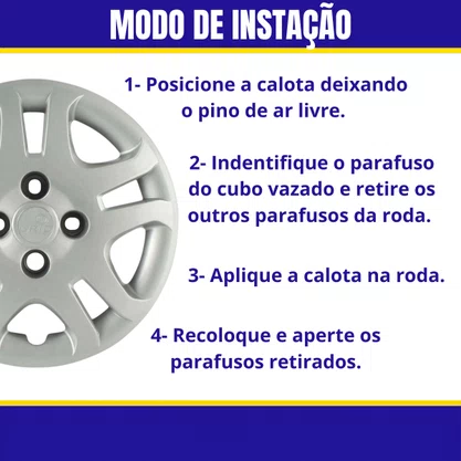 Jogo Calota Aro 14 Ford Fiesta Hatch Sedan 2011 Até 2013