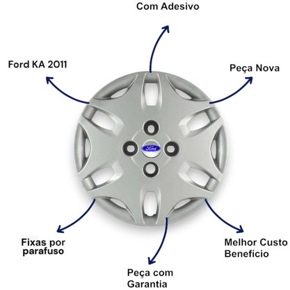 Jogo Calota Aro 14 Ford Ka 2011 a 2012