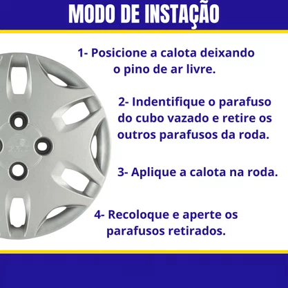Jogo Calota Aro 14 Ford Ka 2011 a 2012