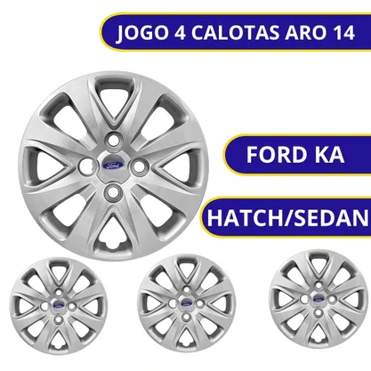 Jogo Calota Aro 14 Ford KA 2015 Até 2018  