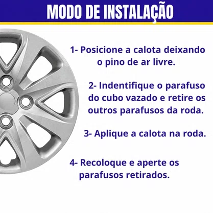 Jogo Calota Aro 14 Ford KA 2015 Até 2018  