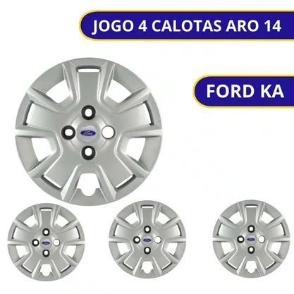 Jogo Calota Aro 14 Ford KA Fiesta 2007 Até 2013 