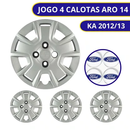 Jogo Calota Aro 14 Ford KA Fiesta 2007 Até 2013 