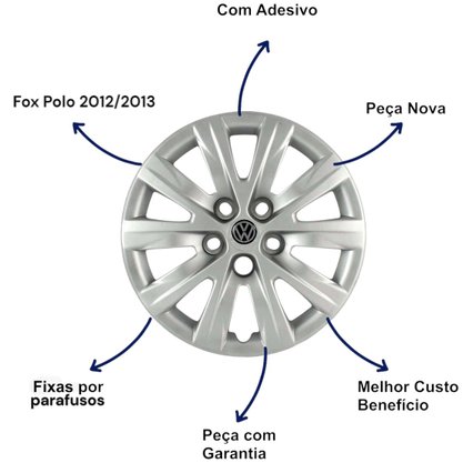 Jogo Calota Aro 14 Fox Polo 2011 Até 2015