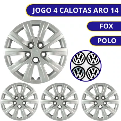 Jogo Calota Aro 14 Fox Polo 2011 Até 2015