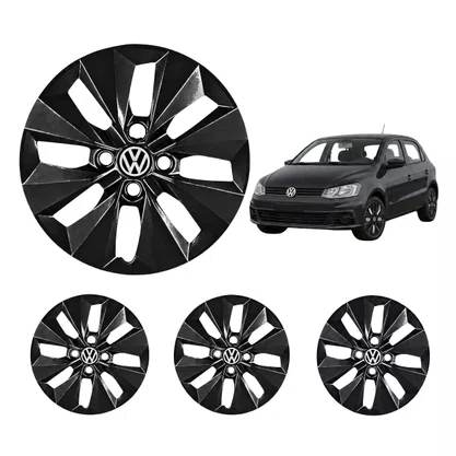 Jogo Calota Aro 14 Gol G6 2013 a 2016 Preto Cubo Baixo