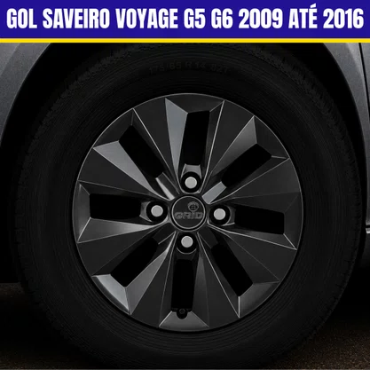 Jogo Calota Aro 14 Gol G6 2013 a 2016 Preto Cubo Baixo