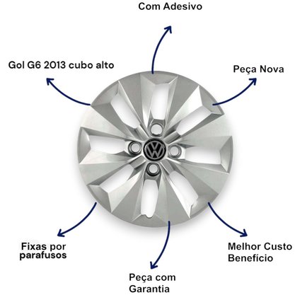 Jogo Calota Aro 14 Gol Saveiro Voyage G5 G6 2013 Até 2016