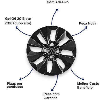 Jogo Calota Aro 14 Gol Saveiro Voyage G5 G6 2009 Até 2016