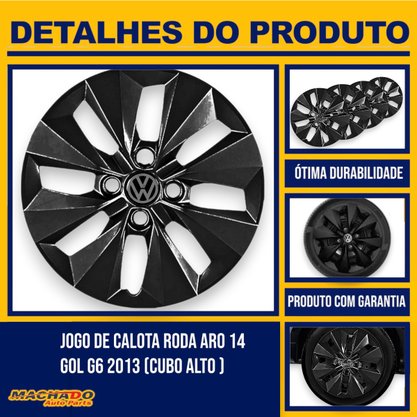 Jogo Calota Aro 14 Gol Saveiro Voyage G5 G6 2009 Até 2016