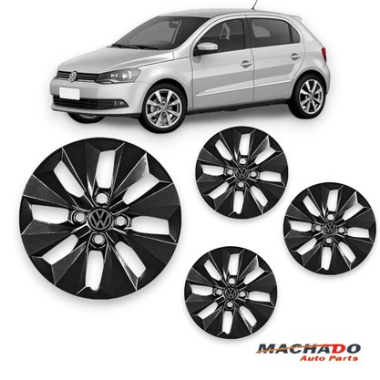 Jogo Calota Aro 14 Gol G6 2013 a 2016 Preto Cubo Baixo
