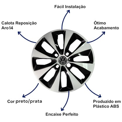 Jogo Calota Aro 14 Gol Saveiro Voyage G6 2013 até 2016