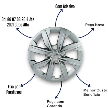 Jogo Calota Aro 14 Gol G6 G7 G8 2014 Até 2021 Cubo Alto 