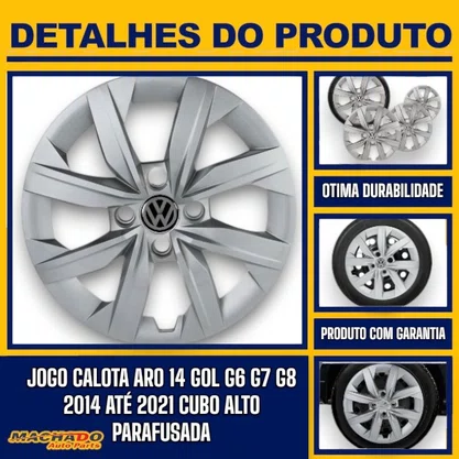Jogo Calota Aro 14 Gol G6 G7 G8 2014 Até 2021 Cubo Alto 