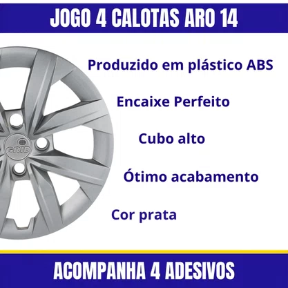 Jogo Calota Aro 14 Gol G6 G7 G8 2014 Até 2021 Cubo Alto 