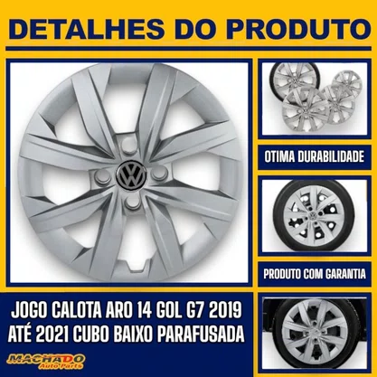 Jogo Calota Aro 14 Gol G7 G8 2019 Até 2021 Cubo Baixo 