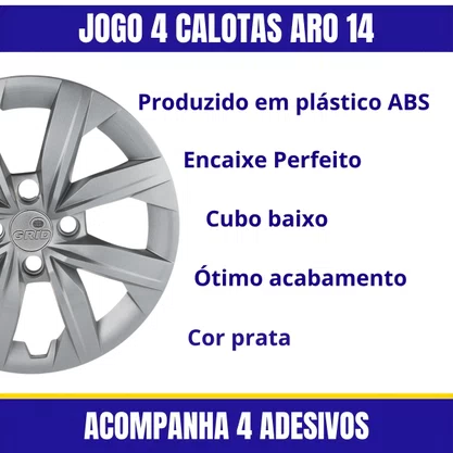 Jogo Calota Aro 14 Gol G7 G8 2019 Até 2021 Cubo Baixo 