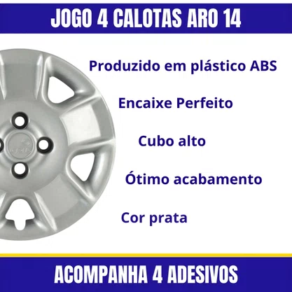 Jogo Calota Aro 14 Gol Parati G5 Trend 2007 Até 2008