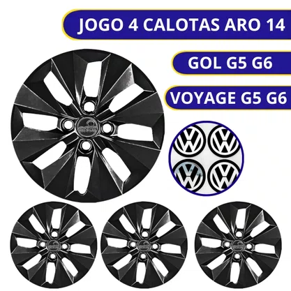 Jogo Calota Aro 14 Gol Saveiro Voyage G5 G6 2009 Até 2016